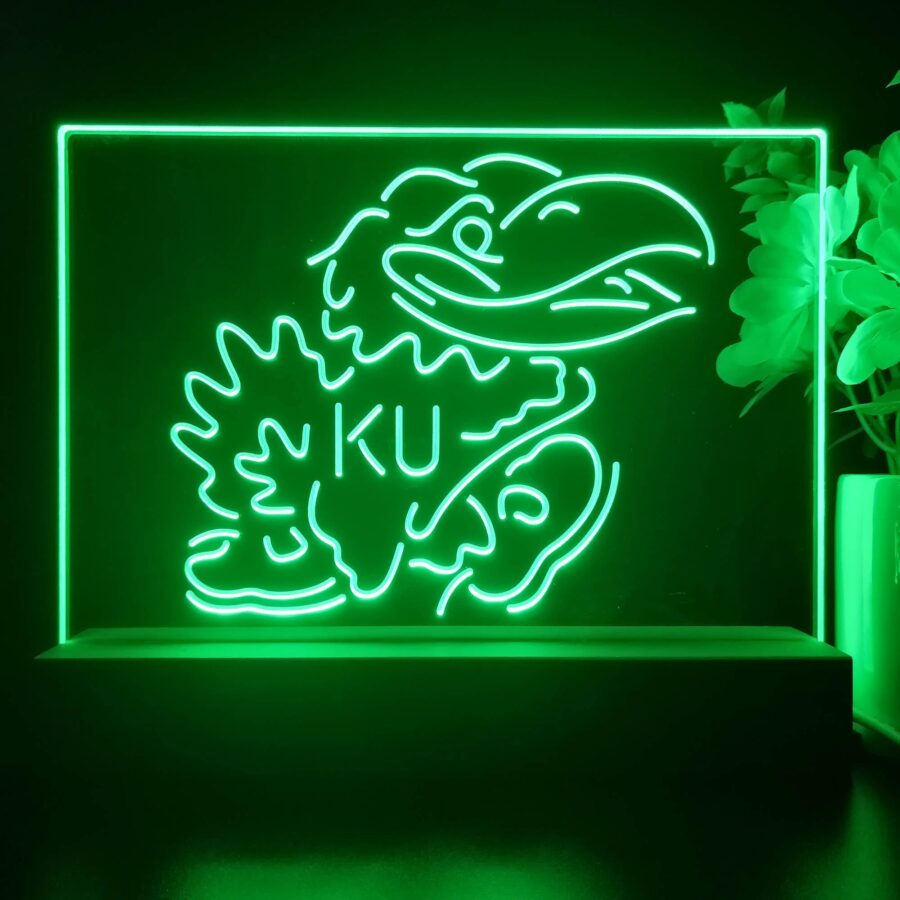 Kansas Jayhawks Ku 3D Illusion Night Light Desk Lamp - Image 3