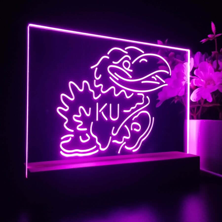 Kansas Jayhawks Ku 3D Illusion Night Light Desk Lamp - Image 7