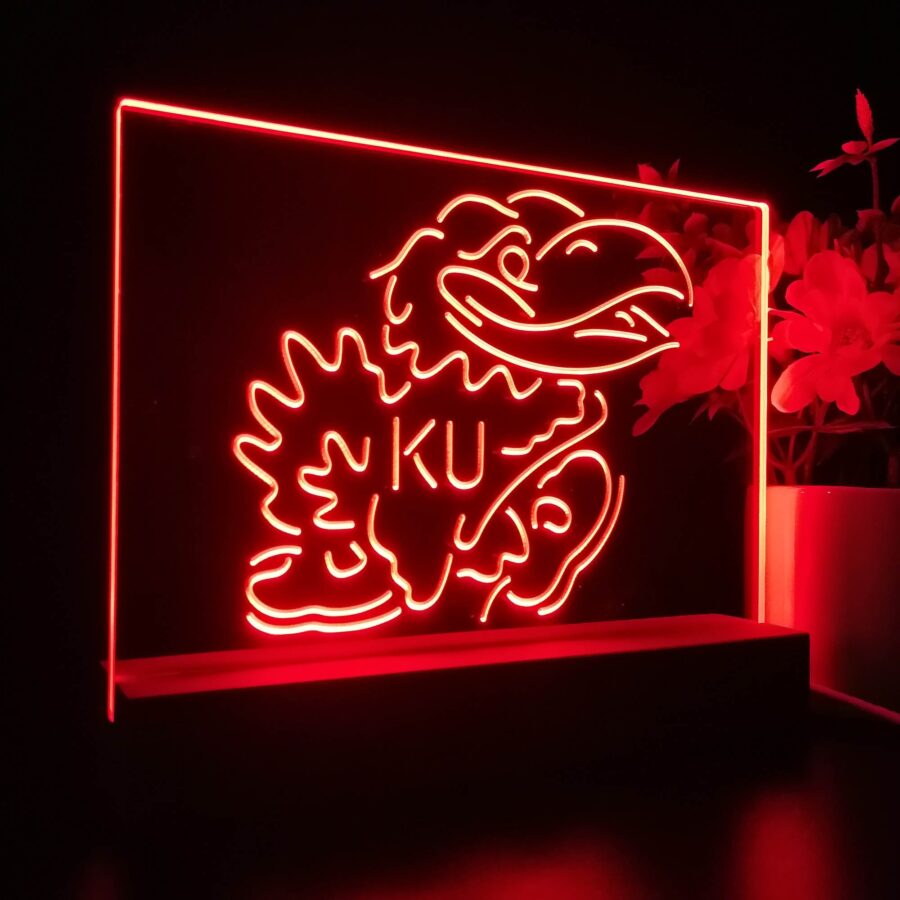 Kansas Jayhawks Ku 3D Illusion Night Light Desk Lamp - Image 5
