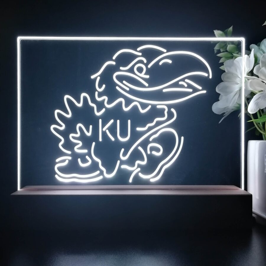 Kansas Jayhawks Ku 3D Illusion Night Light Desk Lamp - Image 4
