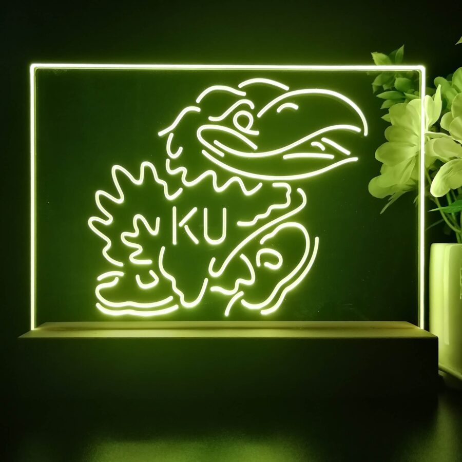 Kansas Jayhawks Ku 3D Illusion Night Light Desk Lamp - Image 2