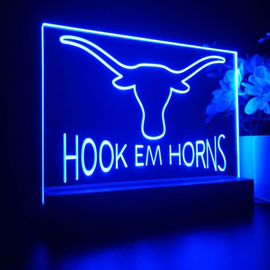 Hook Em Horns University Of Texas 3D Illusion Night Light Desk Lamp - Image 7