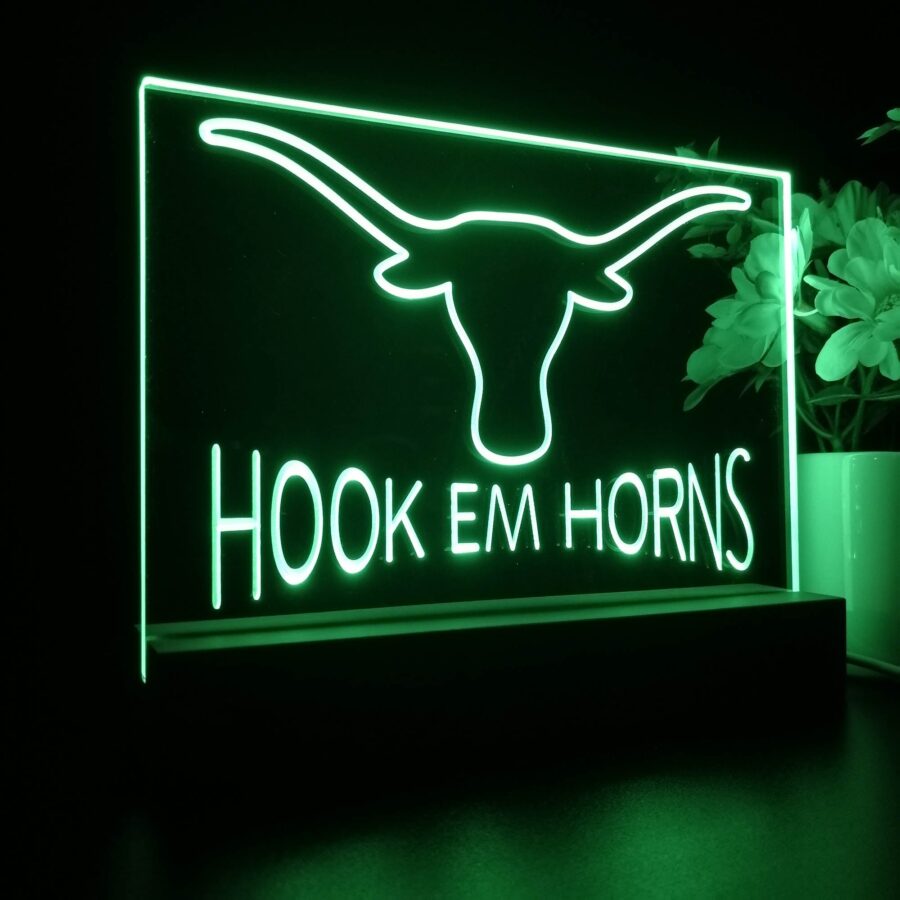 Hook Em Horns University Of Texas 3D Illusion Night Light Desk Lamp - Image 5