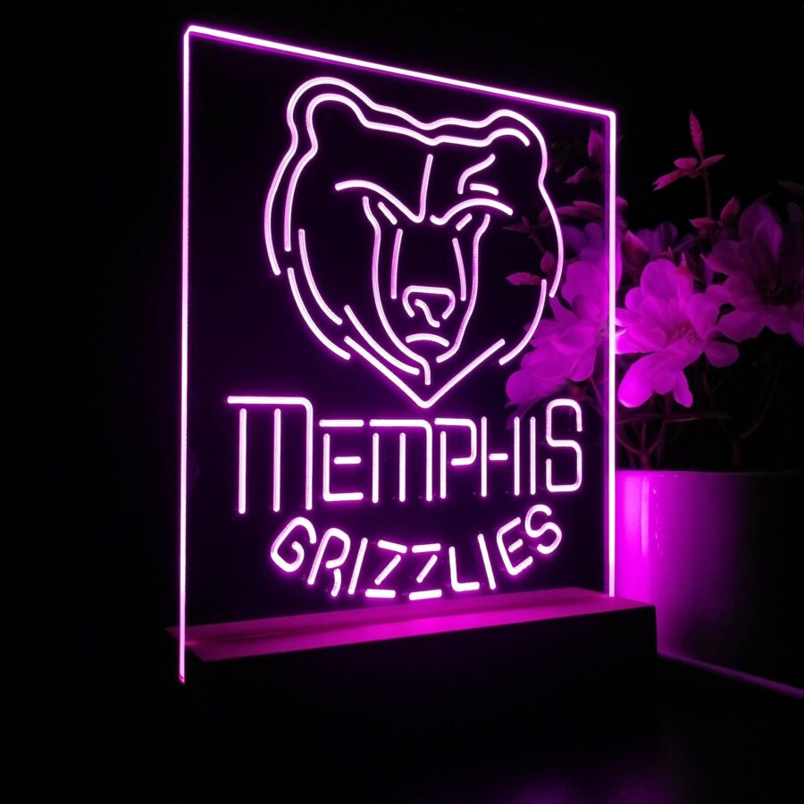 Memphis Grizzlies Night Light Neon Pub Bar Lamp - Image 5
