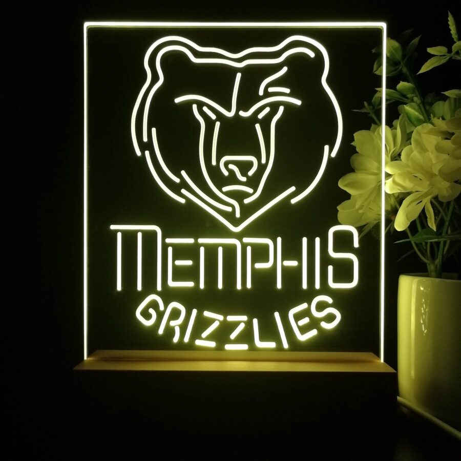 Memphis Grizzlies Night Light Neon Pub Bar Lamp - Image 4