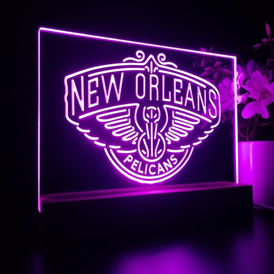 New Orleans Pelicans 3D Illusion Night Light Desk Lamp - Image 5