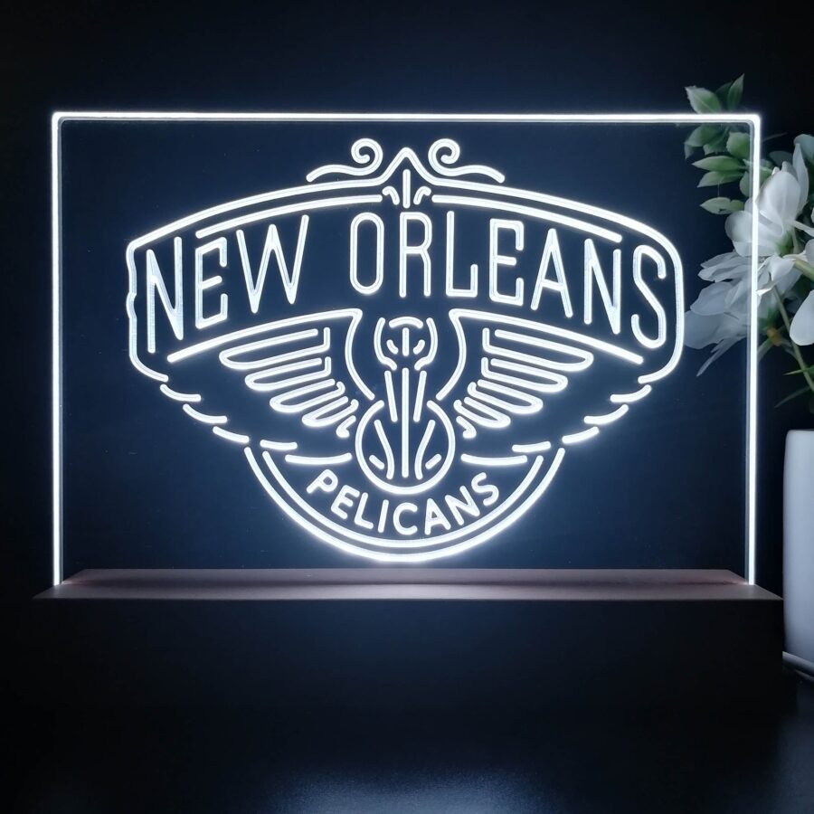 New Orleans Pelicans 3D Illusion Night Light Desk Lamp - Image 4