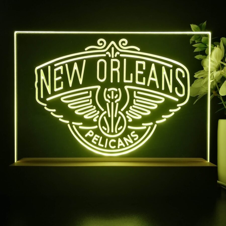 New Orleans Pelicans 3D Illusion Night Light Desk Lamp - Image 3