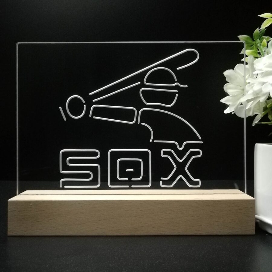 Chicago White Soxs Souvenir Throwback Night Light Pub Bar Lamp - Image 8