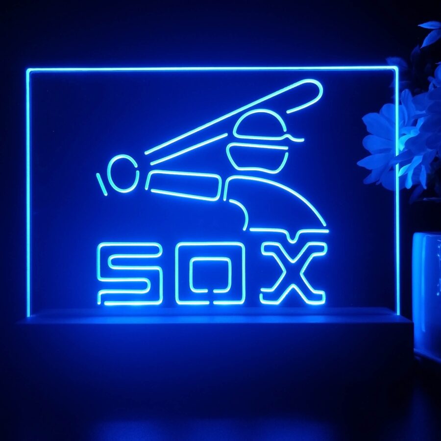 Chicago White Soxs Souvenir Throwback Night Light Pub Bar Lamp - Image 2