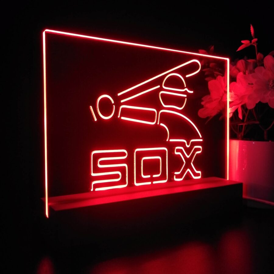 Chicago White Soxs Souvenir Throwback Night Light Pub Bar Lamp - Image 5