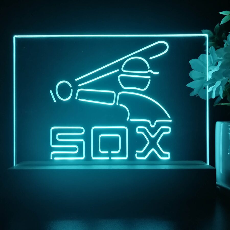 Chicago White Soxs Souvenir Throwback Night Light Pub Bar Lamp - Image 3