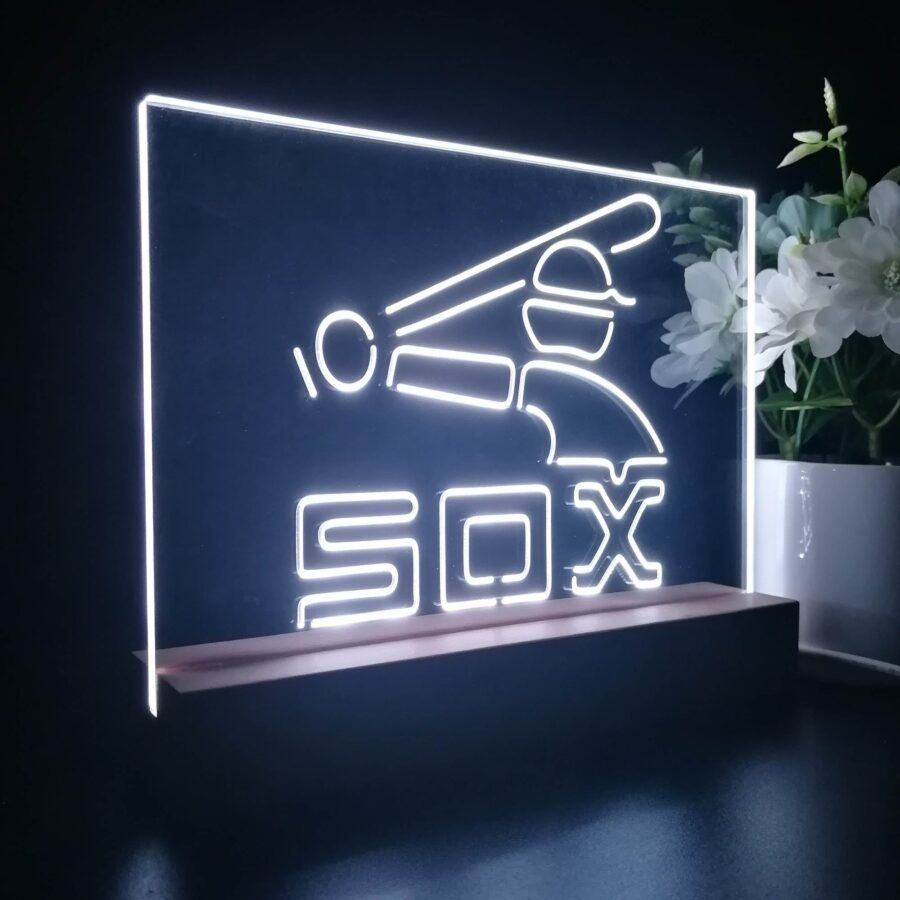 Chicago White Soxs Souvenir Throwback Night Light Pub Bar Lamp - Image 6