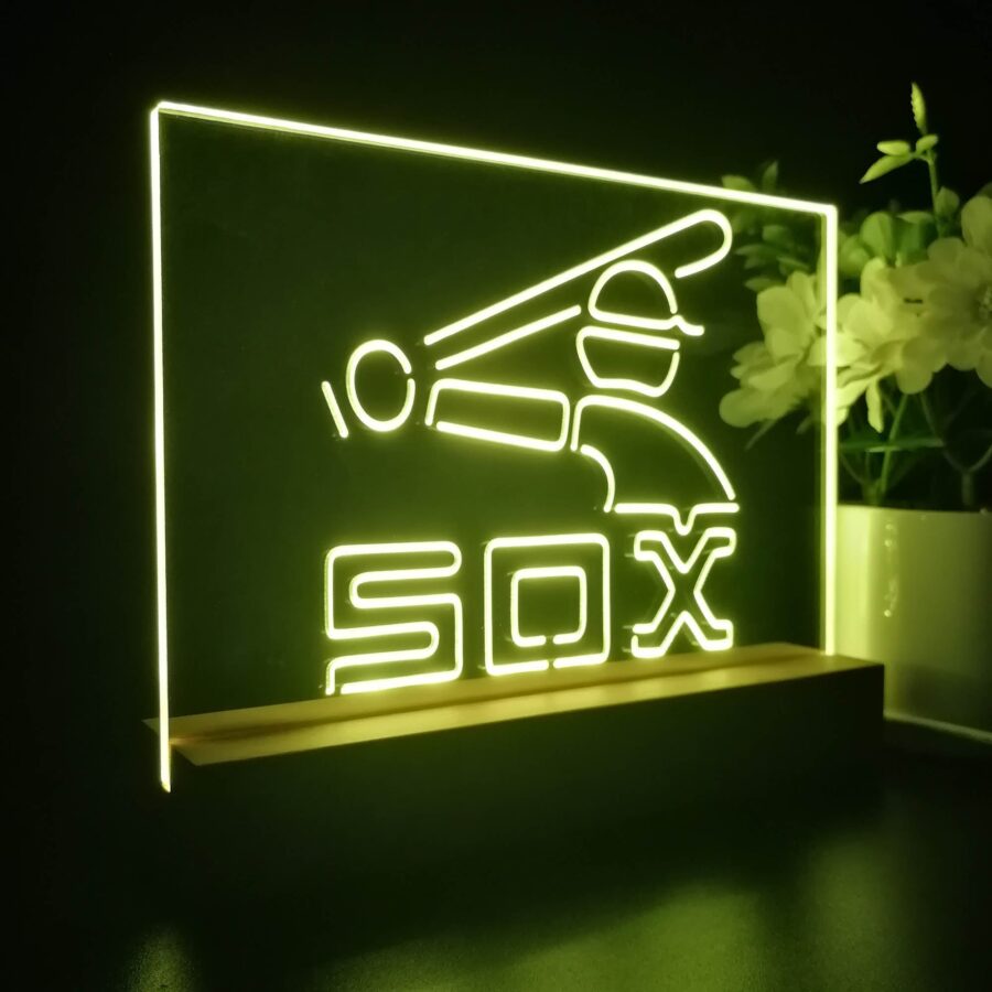 Chicago White Soxs Souvenir Throwback Night Light Pub Bar Lamp - Image 7