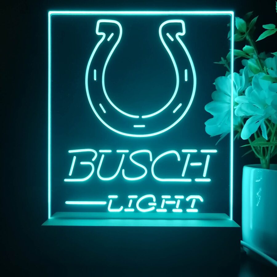 Indianapolis Colts Busch Light Neon Sign Pub Bar Lamp - Image 5