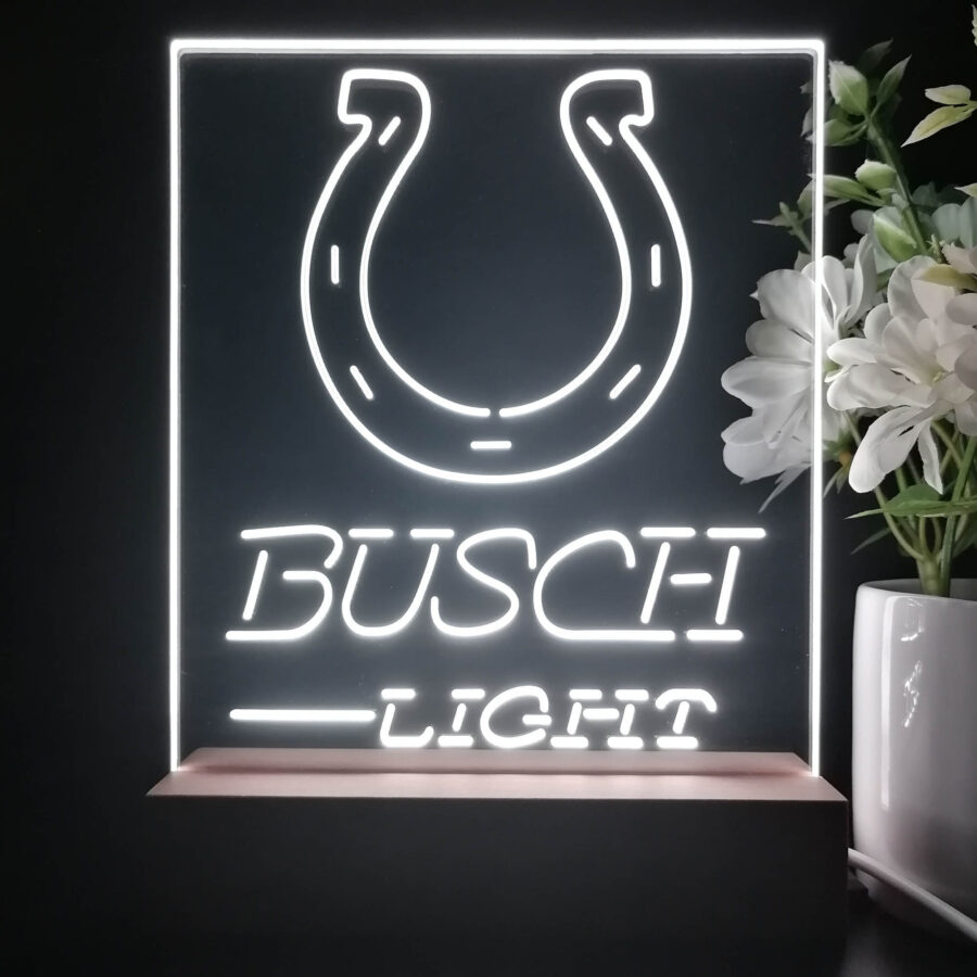 Indianapolis Colts Busch Light Neon Sign Pub Bar Lamp - Image 2