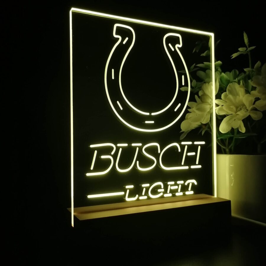 Indianapolis Colts Busch Light Neon Sign Pub Bar Lamp - Image 6