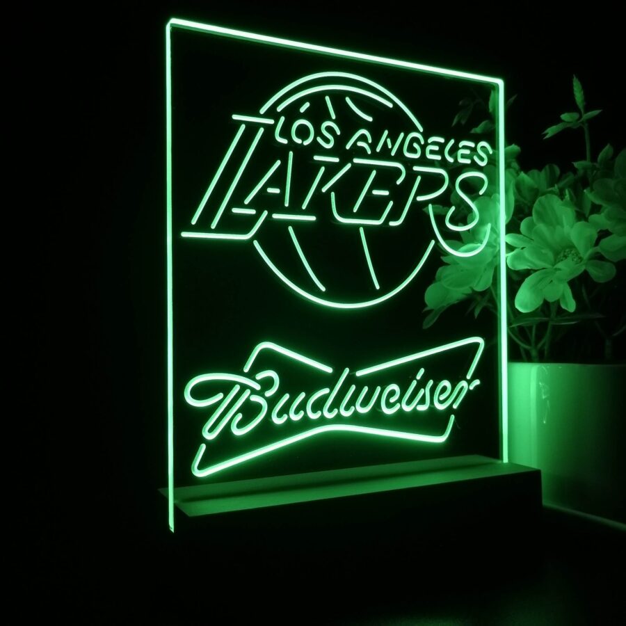Los Angeles Lakers Budweiser Neon Sign Pub Bar Lamp - Image 6
