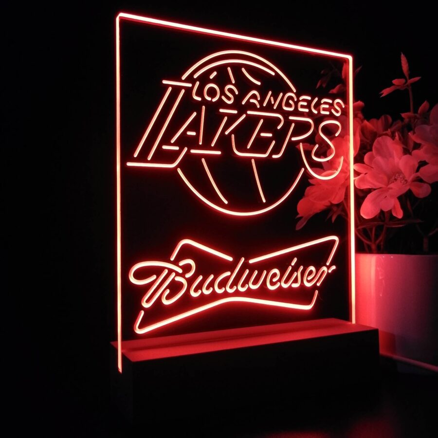 Los Angeles Lakers Budweiser Neon Sign Pub Bar Lamp - Image 5