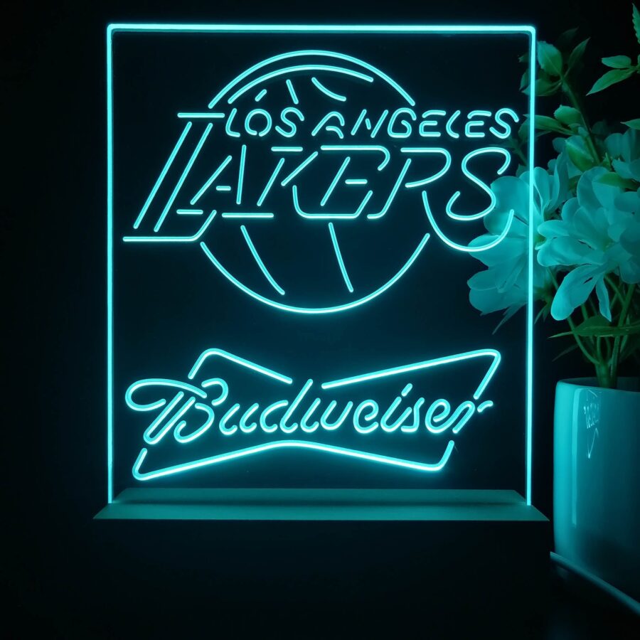 Los Angeles Lakers Budweiser Neon Sign Pub Bar Lamp - Image 2