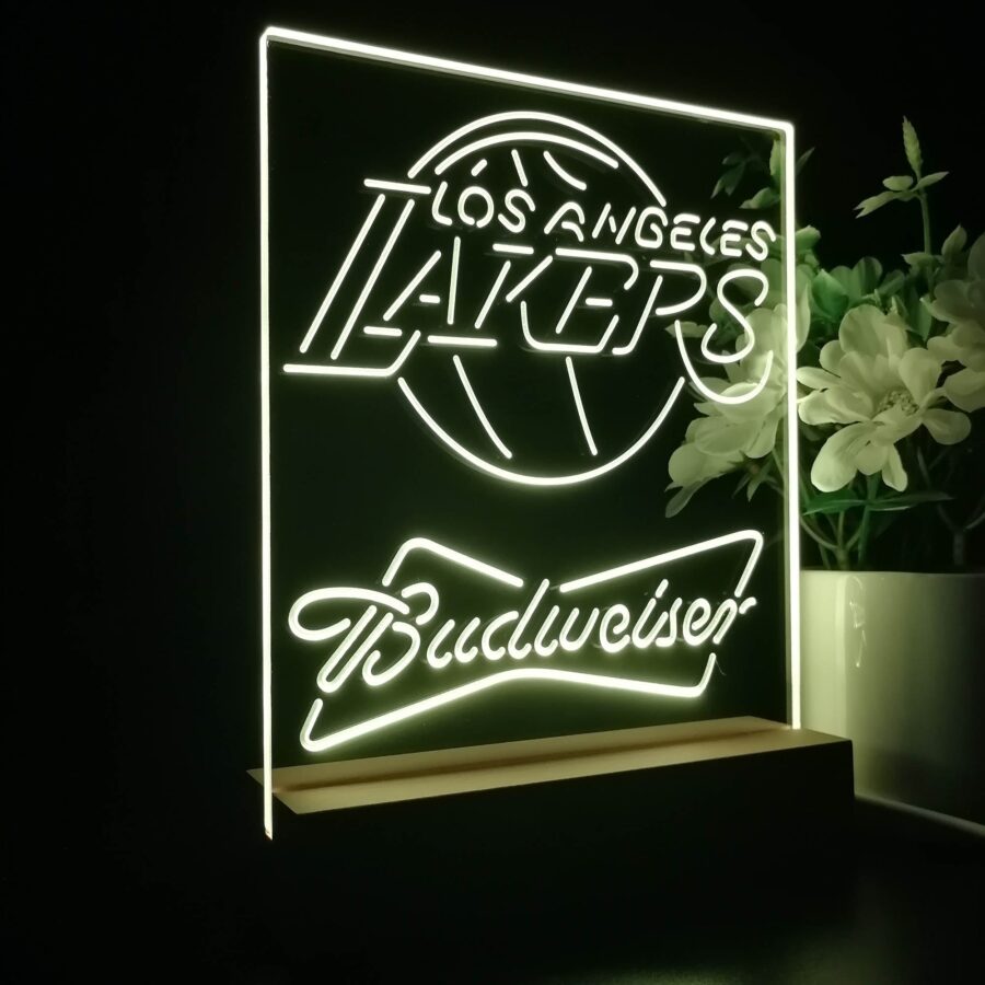 Los Angeles Lakers Budweiser Neon Sign Pub Bar Lamp - Image 7