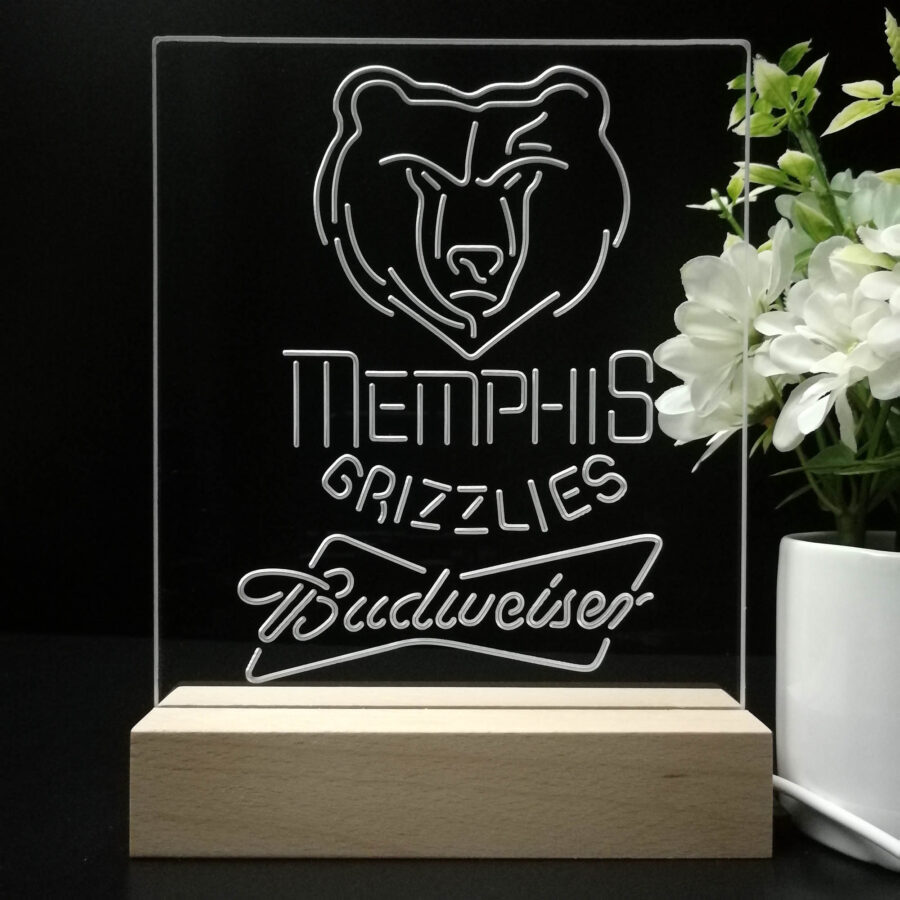 Memphis Grizzlies Budweiser Neon Sign Pub Bar Lamp - Image 8
