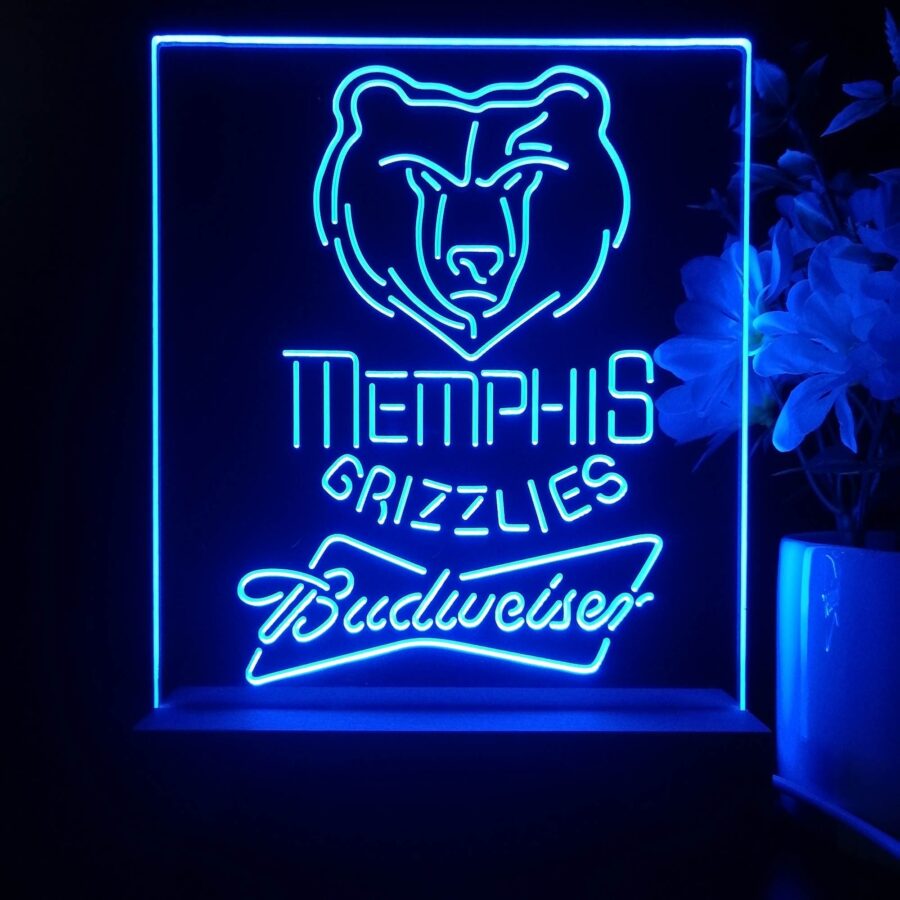Memphis Grizzlies Budweiser Neon Sign Pub Bar Lamp - Image 3
