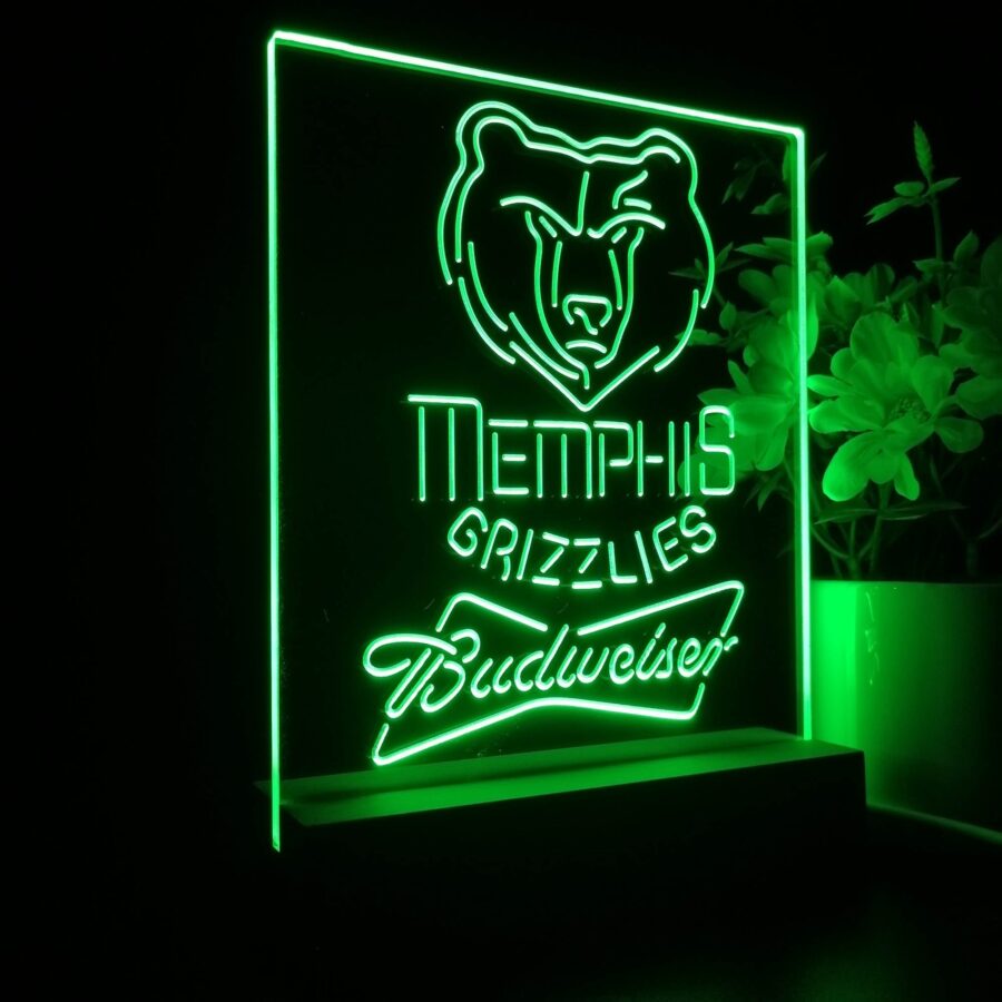 Memphis Grizzlies Budweiser Neon Sign Pub Bar Lamp - Image 6