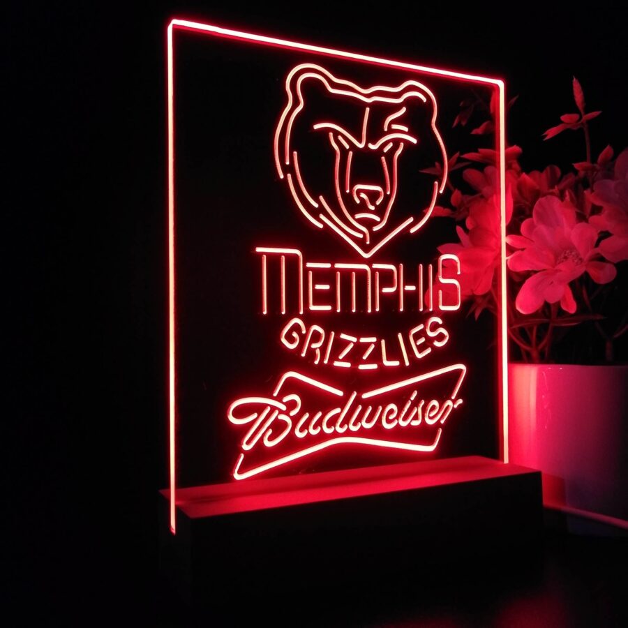 Memphis Grizzlies Budweiser Neon Sign Pub Bar Lamp - Image 5