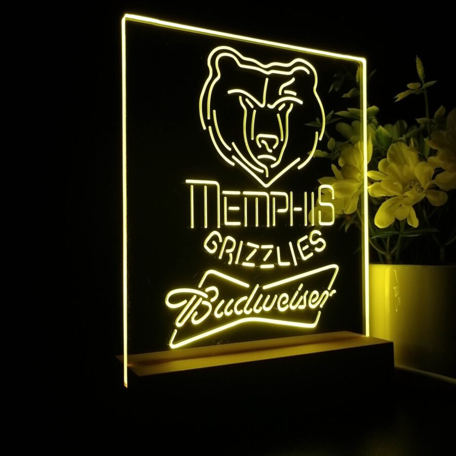 Memphis Grizzlies Budweiser Neon Sign Pub Bar Lamp - Image 7