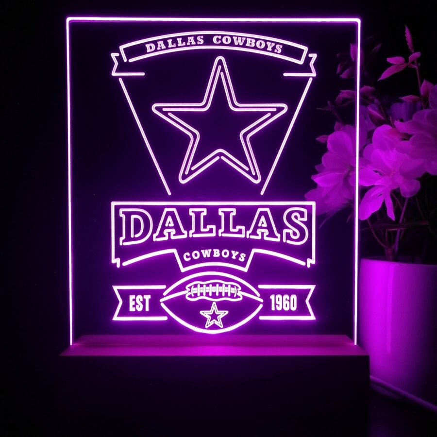 Dallas Cowboys Souvenir Neon Sign Pub Bar Lamp - Image 4