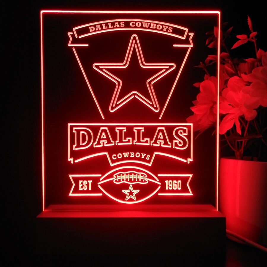 Dallas Cowboys Souvenir Neon Sign Pub Bar Lamp - Image 2