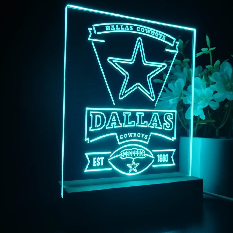 Dallas Cowboys Souvenir Neon Sign Pub Bar Lamp - Image 5