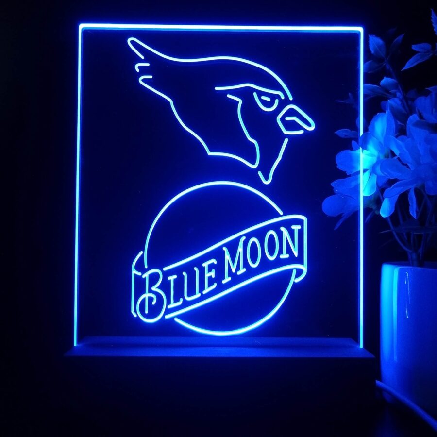 Arizona Cardinals Blue Moon Neon Sign Pub Bar Lamp