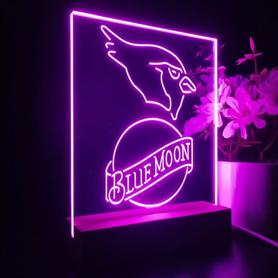 Arizona Cardinals Blue Moon Neon Sign Pub Bar Lamp - Image 5