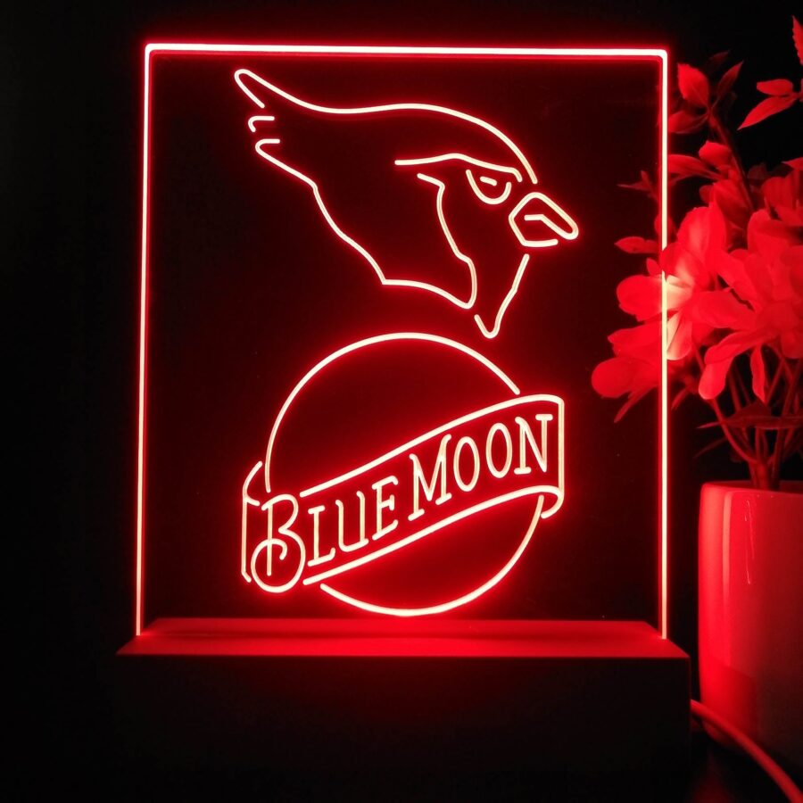 Arizona Cardinals Blue Moon Neon Sign Pub Bar Lamp - Image 2