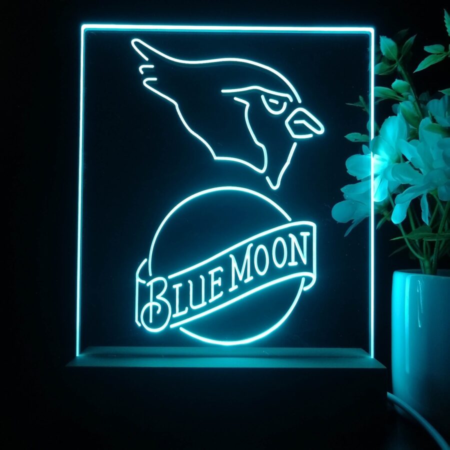 Arizona Cardinals Blue Moon Neon Sign Pub Bar Lamp - Image 3