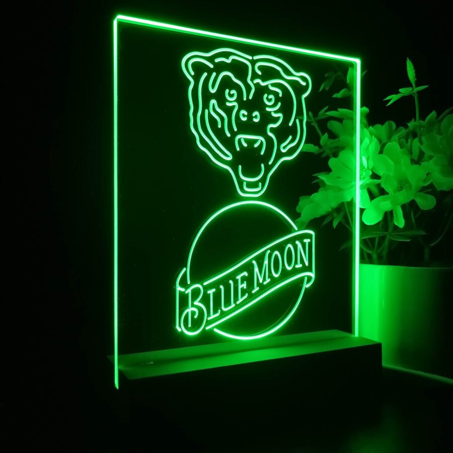 Chicago Bears Blue Moon Neon Sign Pub Bar Lamp - Image 5