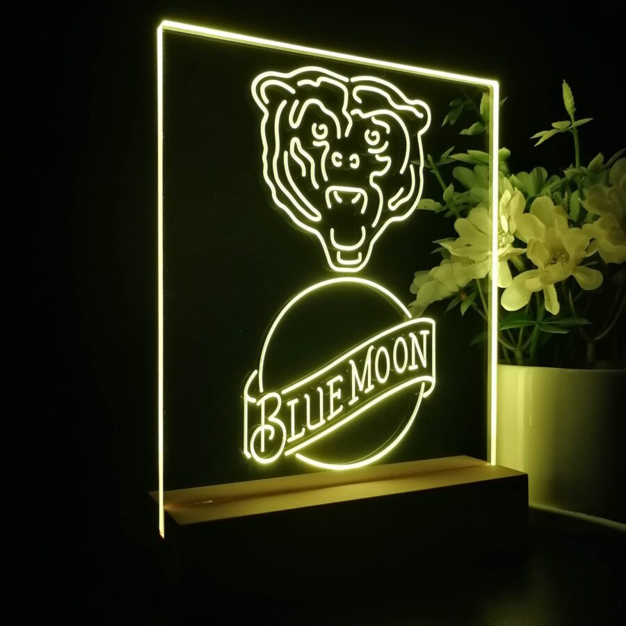 Chicago Bears Blue Moon Neon Sign Pub Bar Lamp - Image 7