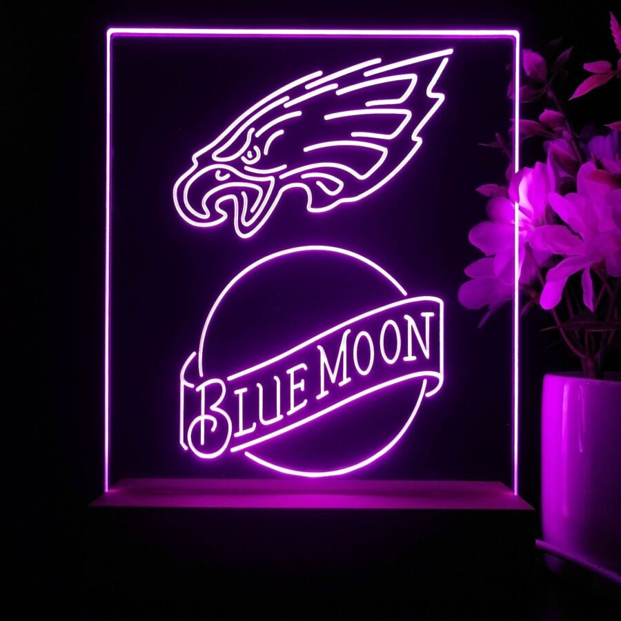 Philadelphia Eagles Blue Moon Neon Sign Pub Bar Lamp - Image 3