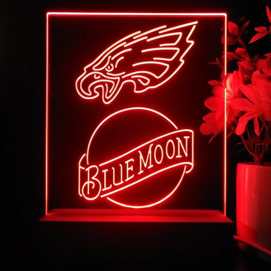 Philadelphia Eagles Blue Moon Neon Sign Pub Bar Lamp - Image 2
