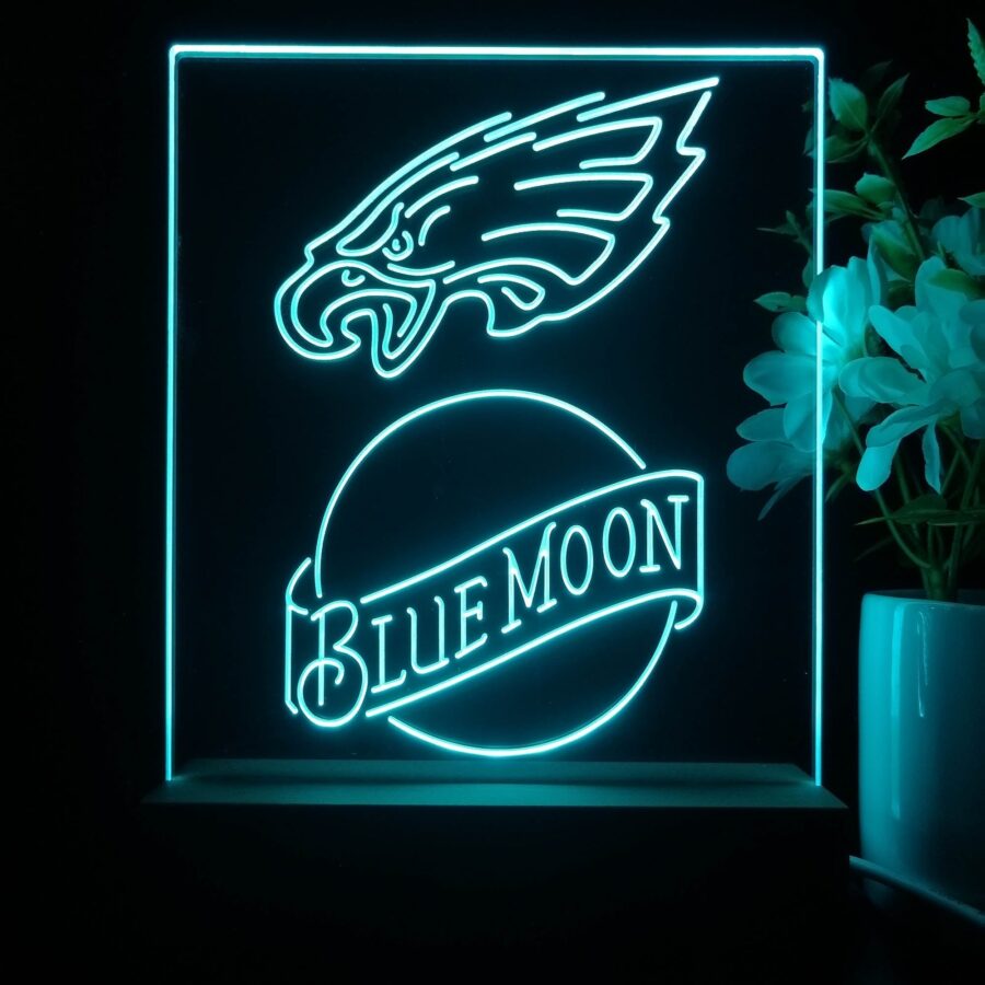 Philadelphia Eagles Blue Moon Neon Sign Pub Bar Lamp - Image 4
