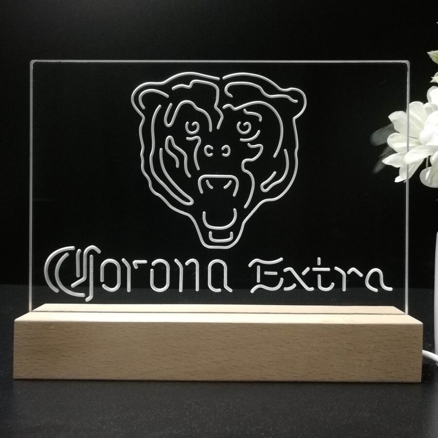 Corona Extra Bar Chicago Bears Est 1920 Night Light Pub Bar Lamp - Image 8