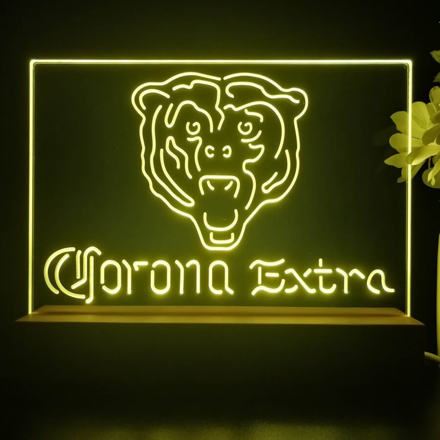 Corona Extra Bar Chicago Bears Est 1920 Night Light Pub Bar Lamp - Image 4