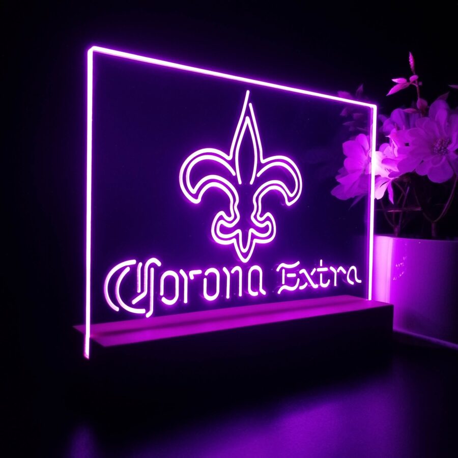 Corona Extra Bar New Orleans Saints Est 1967 Night Light Pub Bar Lamp - Image 6
