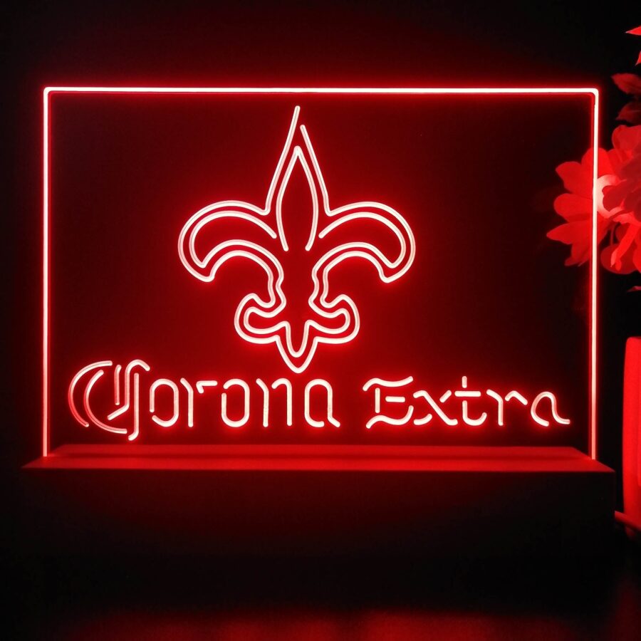 Corona Extra Bar New Orleans Saints Est 1967 Night Light Pub Bar Lamp