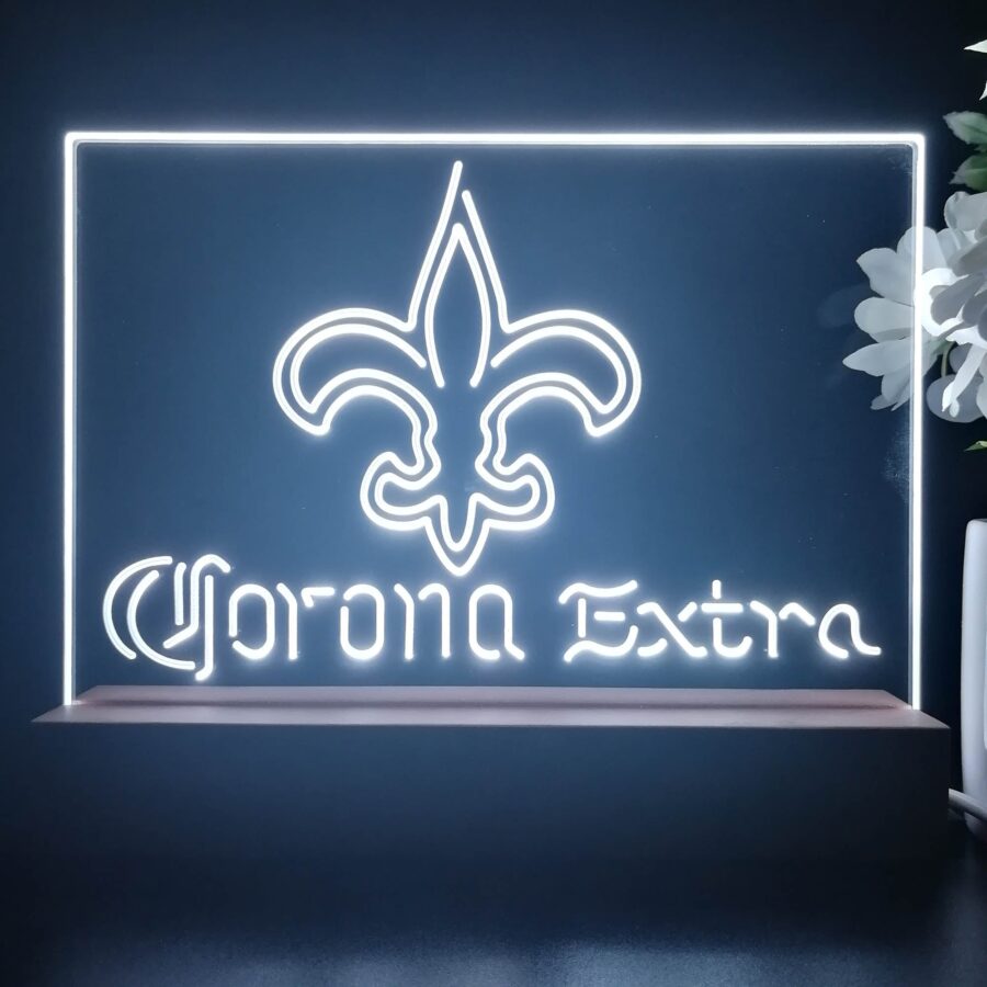 Corona Extra Bar New Orleans Saints Est 1967 Night Light Pub Bar Lamp - Image 3