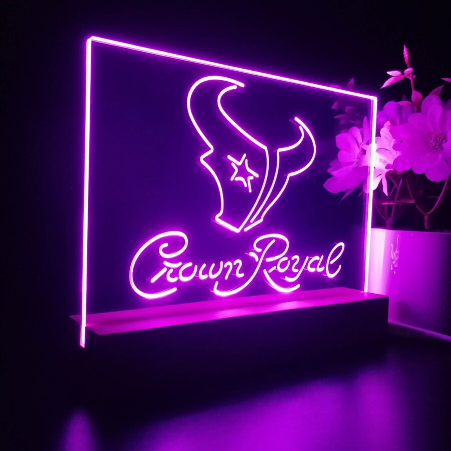 Crown Royal Bar Houston Texans Est 2002 Night Light Pub Bar Lamp - Image 6