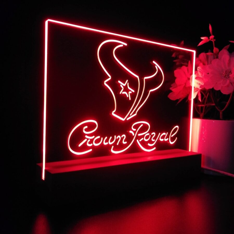 Crown Royal Bar Houston Texans Est 2002 Night Light Pub Bar Lamp - Image 5