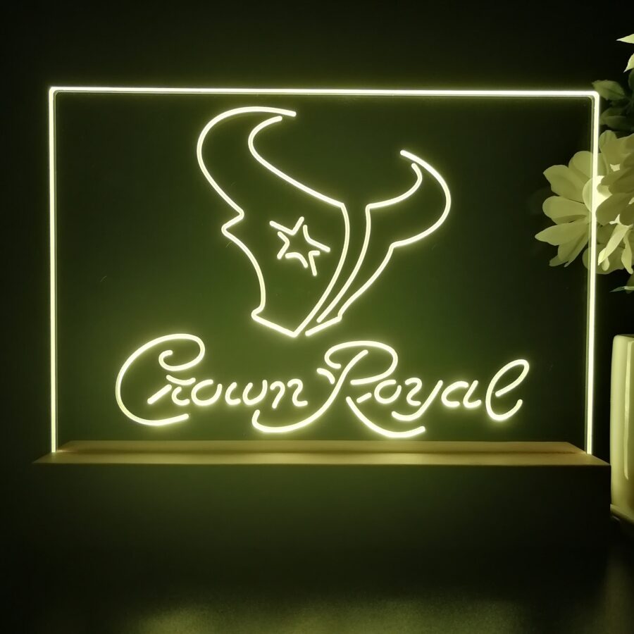 Crown Royal Bar Houston Texans Est 2002 Night Light Pub Bar Lamp